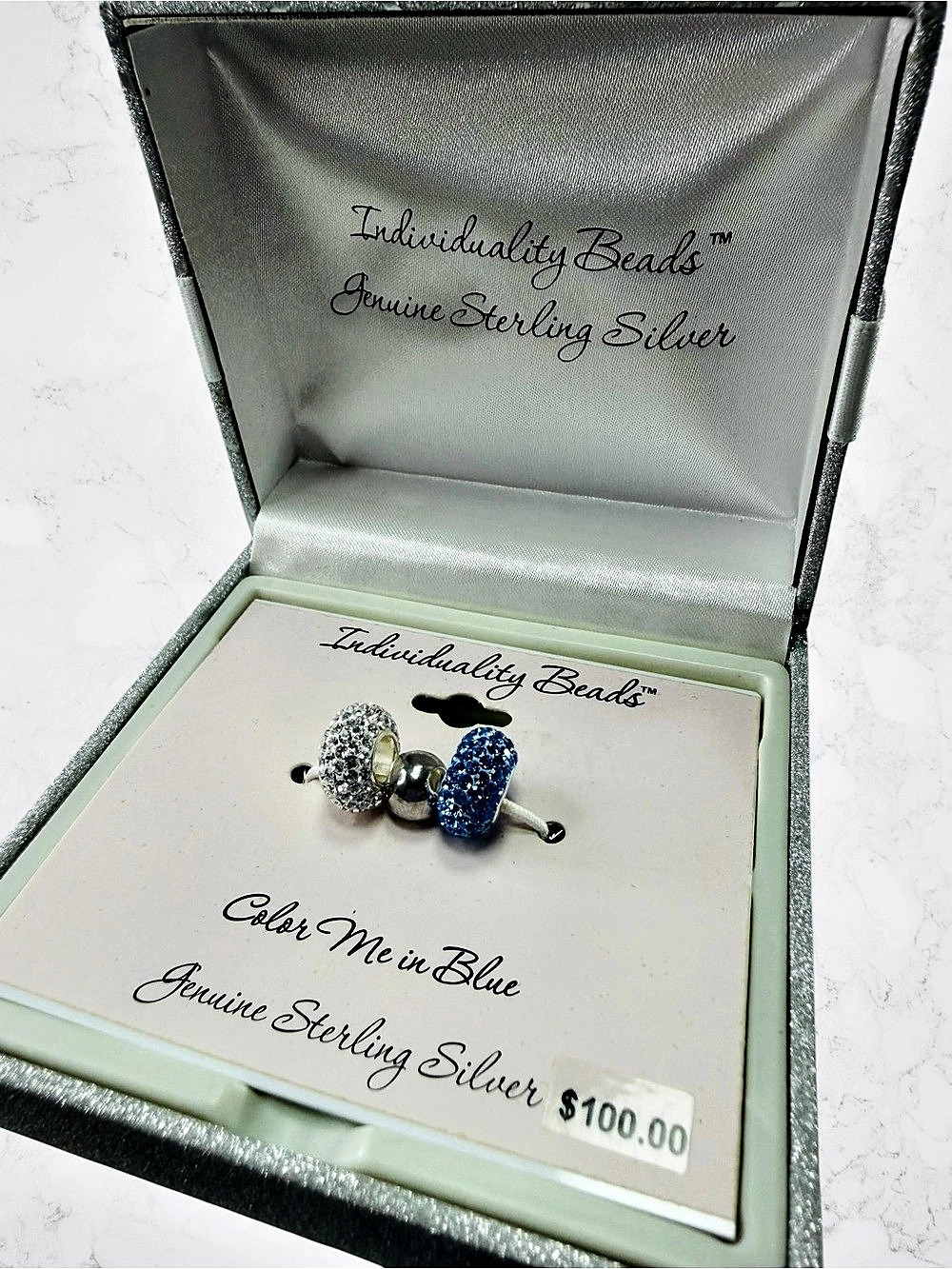 Sterling Silver 925 Kohls Individuality Beads Color Me In Blue Crystal Charms